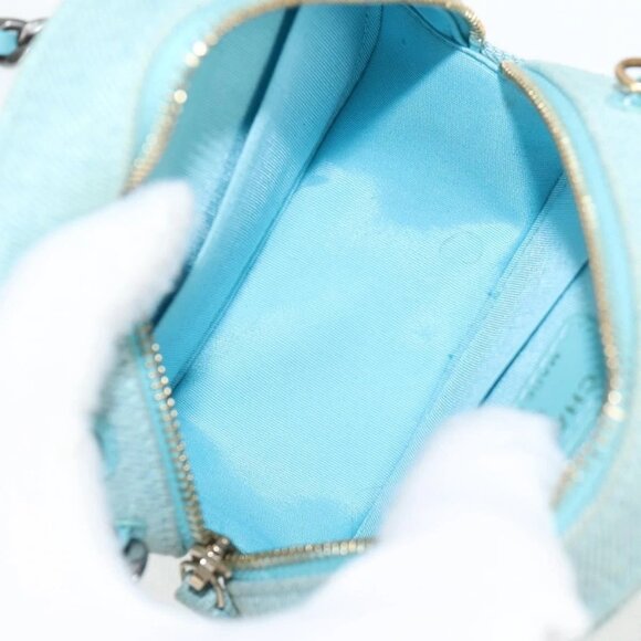 CHANEL Chain Shoulder Bag Denim Blue Gold CC Auth 118918M - Picture 10 of 16